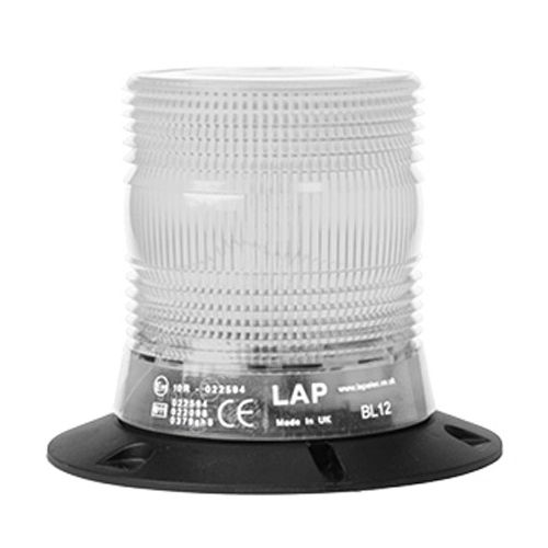 LAP Electrical LKB050C 3 Bolt 12/24v Clear / Amber R65 LED Beacon PN: LKB050C