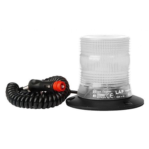 LAP Electrical LKB020C Magnetic 12/24v Clear / Amber R65 LED Beacon PN: LKB020C