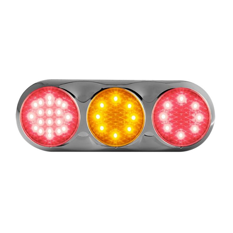 LED Autolamps 82 Series Triple Combination Rear Lamp - Clear Lens - Chrome Bracket PN: 82CFARC