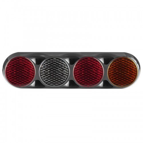 LED Autolamps 82 Series 12/24V Quad Combination Rear Lamp - Coloured Lens - Black Bracket PN: 82BFWRAM