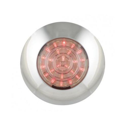 LED Autolamps 7524RC 12V Round Interior Lamp – Red With Chrome Bezel PN: 7524RC