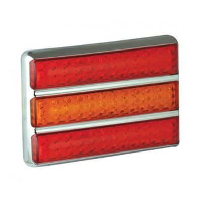 LED Autolamps 12/24V Triple Slim-Line Combination Lamp – Chrome PN: 200CARRME