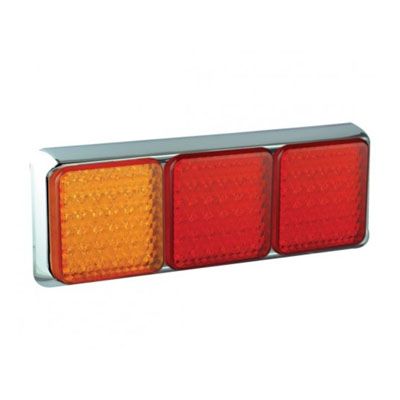 LED Autolamps 12/24V 80 Series Triple Combination Lamp - Chrome PN: 80CARRME