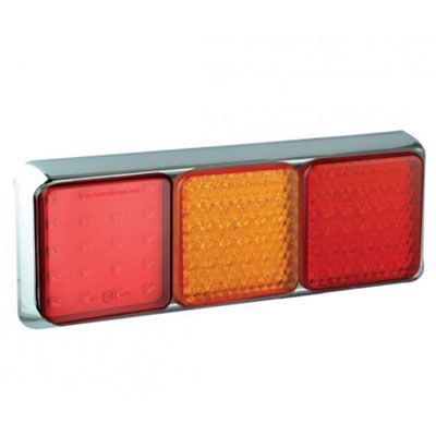 LED Autolamps 12/24V 80 Series Triple Combination Lamp - Chrome PN: 80CFARME