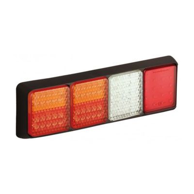 LED Autolamps 12/24V 100 Series – Quad Combination Lamp – Black PN: 100BSTI2WFMLE