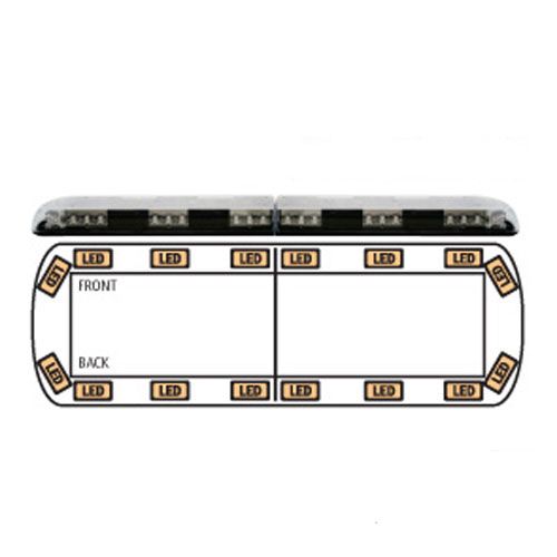 ECCO 12-30009-E 12+ Series Reg65 1212mm 16 Amber LEDs Lightbar PN:12-30009-E