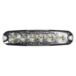 LED Autolamps LPR656DVA R65 Amber Ultra Thin 6 LED Strobe PN: LPR656DVA