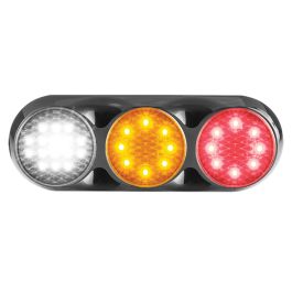 LED Autolamps 82 Series Triple Combination Rear Lamp - Coloured Lens - Black Bracket PN: 82BWAR