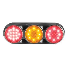 LED Autolamps 82 Series Triple Combination Rear Lamp - Coloured Lens - Black Bracket PN: 82BFAR