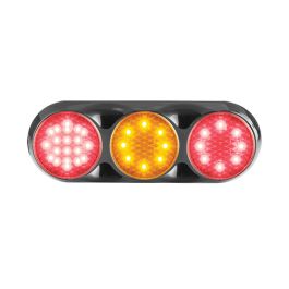 LED Autolamps 82 Series Triple Combination Rear Lamp - Clear Lens - Black Bracket PN: 82BFARCM