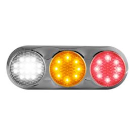 LED Autolamps 82 Series Triple Combination Rear Lamp - Coloured Lens - Chrome Bracket PN: 82CWARM