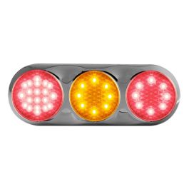LED Autolamps 82 Series Triple Combination Rear Lamp - Coloured Lens - Chrome Bracket PN: 82CFARM