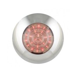 LED Autolamps 7524RC 12V Round Interior Lamp – Red With Chrome Bezel PN: 7524RC