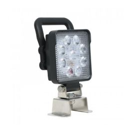 LED Autolamps 10015BMSHB 12/24V Swivel Mount Square Work Lamp w/ On/Off Switch, Handle and AMP Connector PN: 10015BMSHB