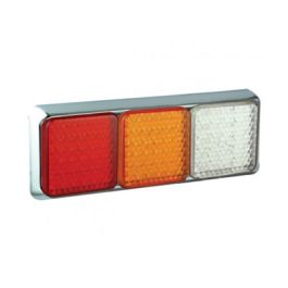 LED Autolamps 12/24V 80 Series Triple Combination Lamp - Chrome PN: 80CRAWME
