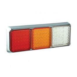 LED Autolamps 12/24V 100 Series – Quad Combination Lamp – Black PN: 100BFWRAME